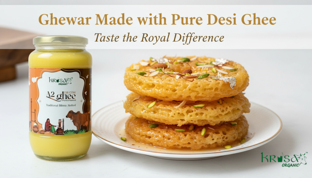 Ghewar Made with Pure Desi Ghee – Taste the Royal Difference