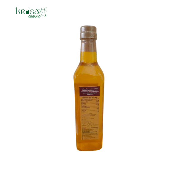 Krisa Organic 100% Pure Cold Pressed Mustard Oil bottle package view