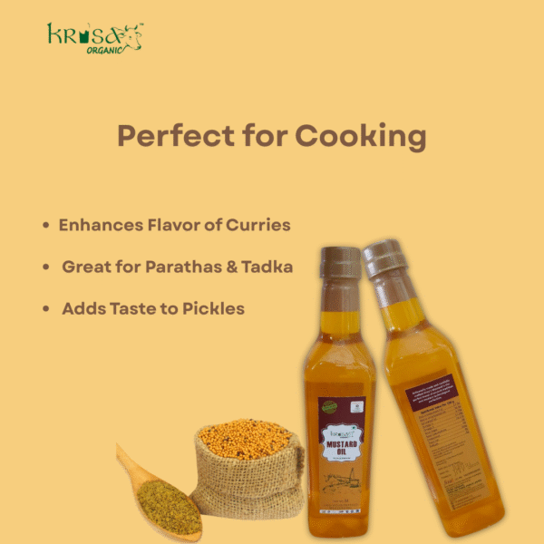 Krisa Organic 100% Pure Cold Pressed Mustard Oil- 1 Litre - Image 5