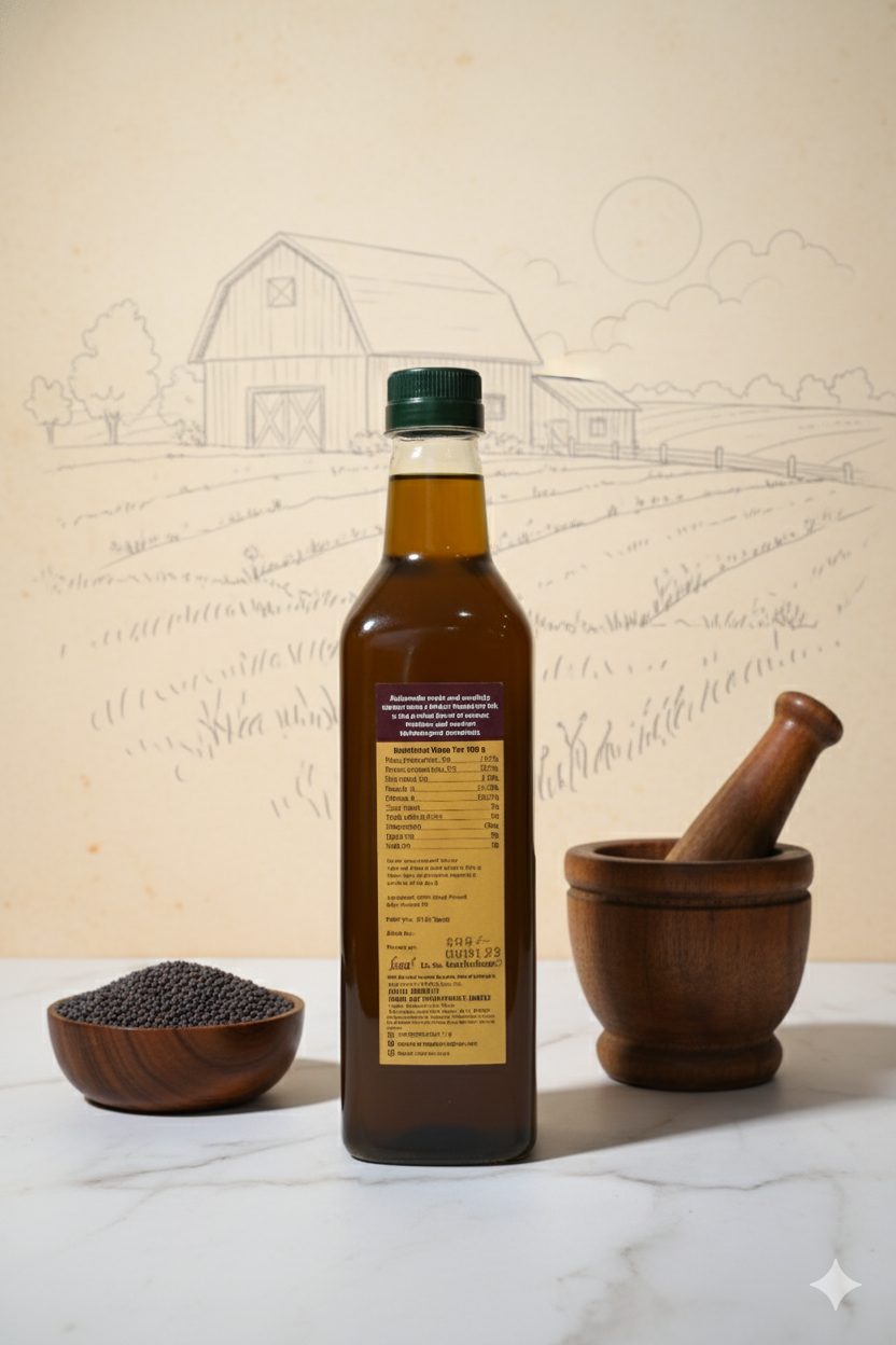 Mustard oil (Black) Cold-Pressed 1 Litre - Image 9