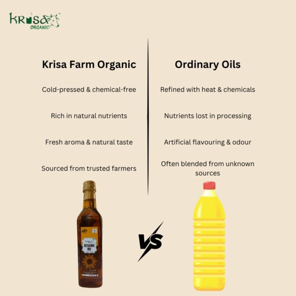Sesame oil 1 Litre- Pure & Natural by Krisa Organic - Image 6