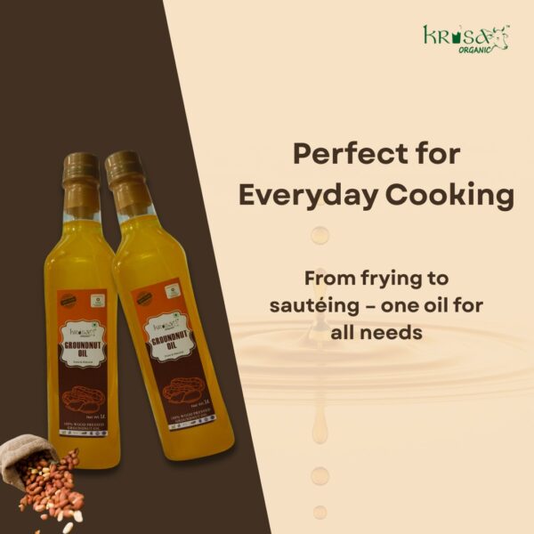 Groundnut Oil - 1 Litre Pure & Natural by Krisa Organic - Image 2