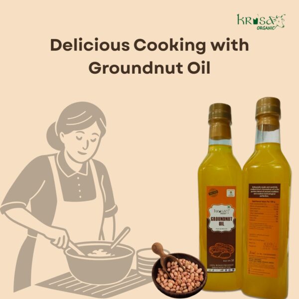 Groundnut Oil - 1 Litre Pure & Natural by Krisa Organic - Image 3