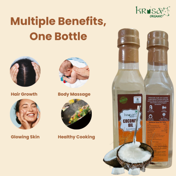 Krisa Organic 100% Wood Pressed Coconut Oil | Pure & Natural Wellness