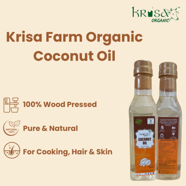 Krisa Organic 100% Wood Pressed Coconut Oil | Pure & Natural Wellness