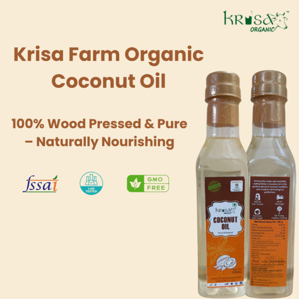 Krisa Organic 100% Wood Pressed Coconut Oil | Pure & Natural Wellness
