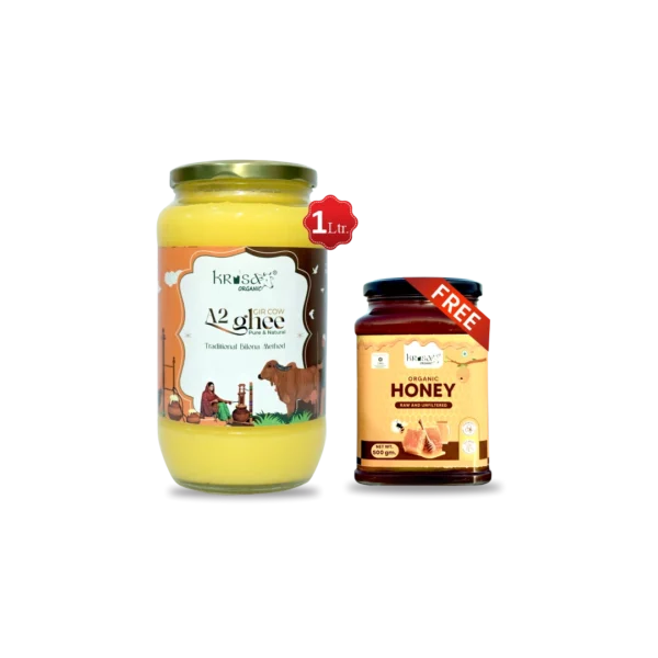 Buy 1 Ltr Pure A2 Desi Cow Ghee & Get 500 g Honey free